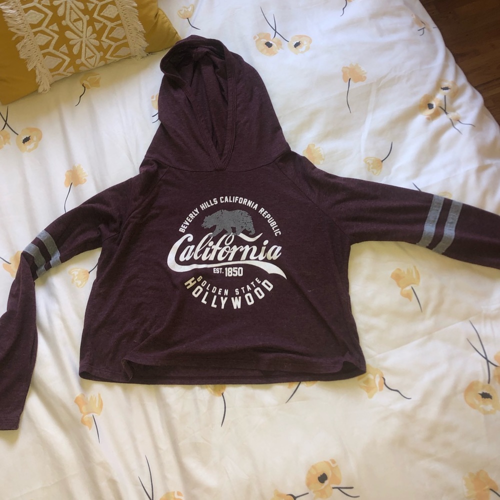 California Hoodie Crop Top